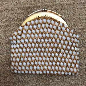 OBO Gold beaded velvet vintage handbag